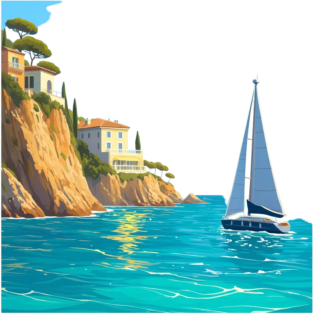 yacht around the French Riviera emoji