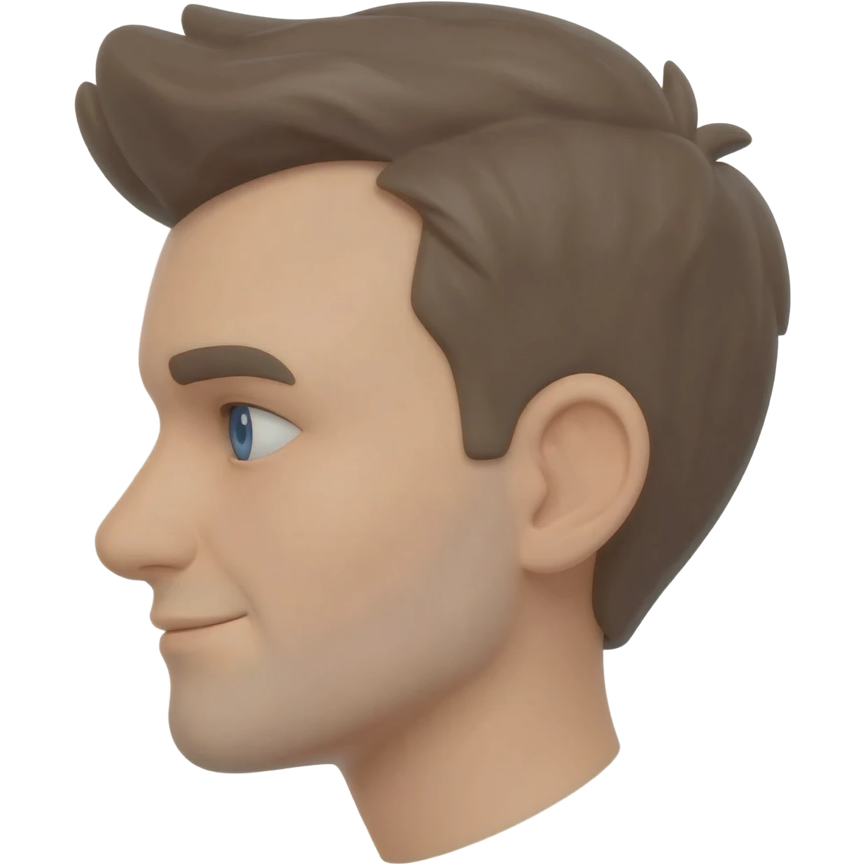 Not rown it has point but not to pointy and his face is at the side emoji