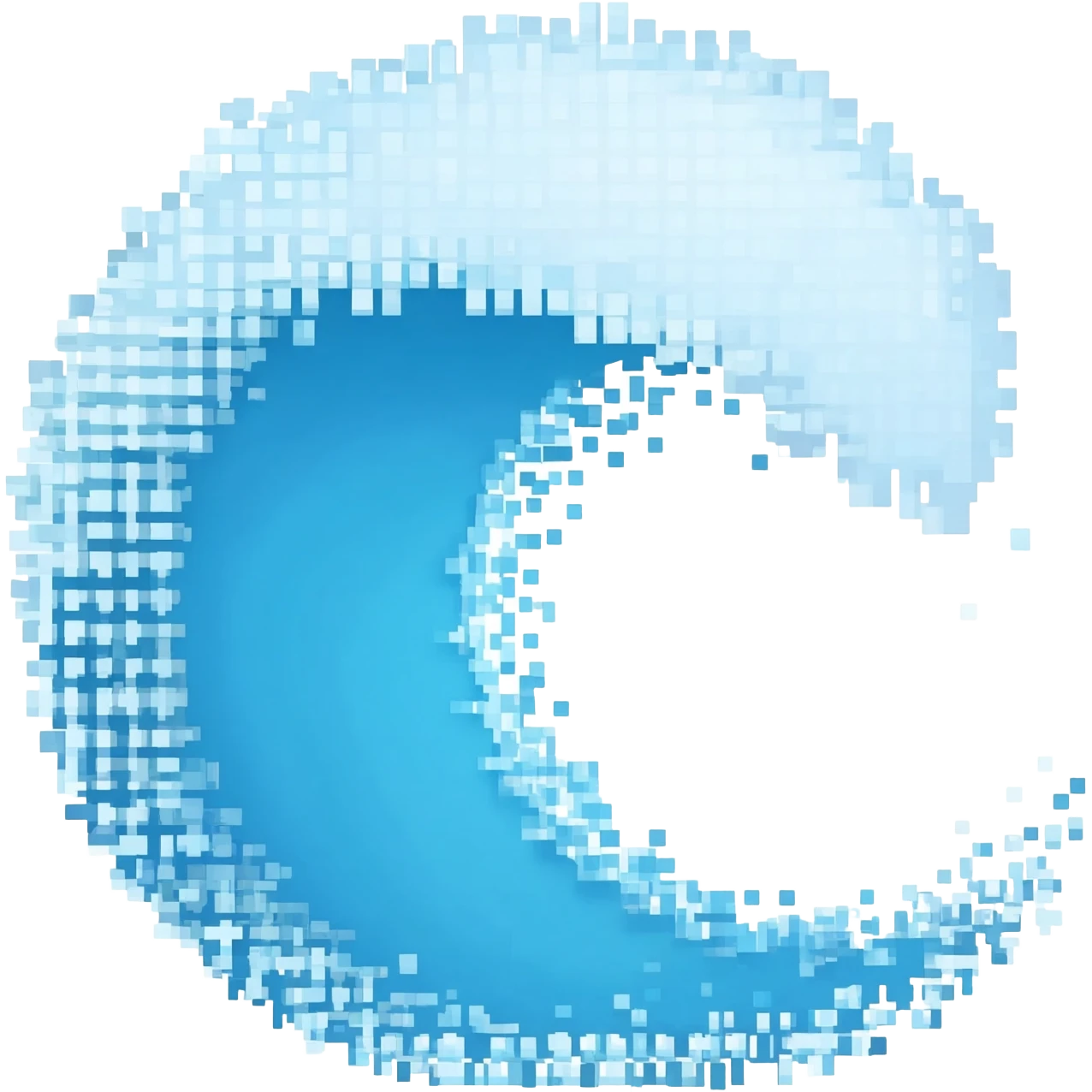 a wave that slowly turns digital as it flows emoji