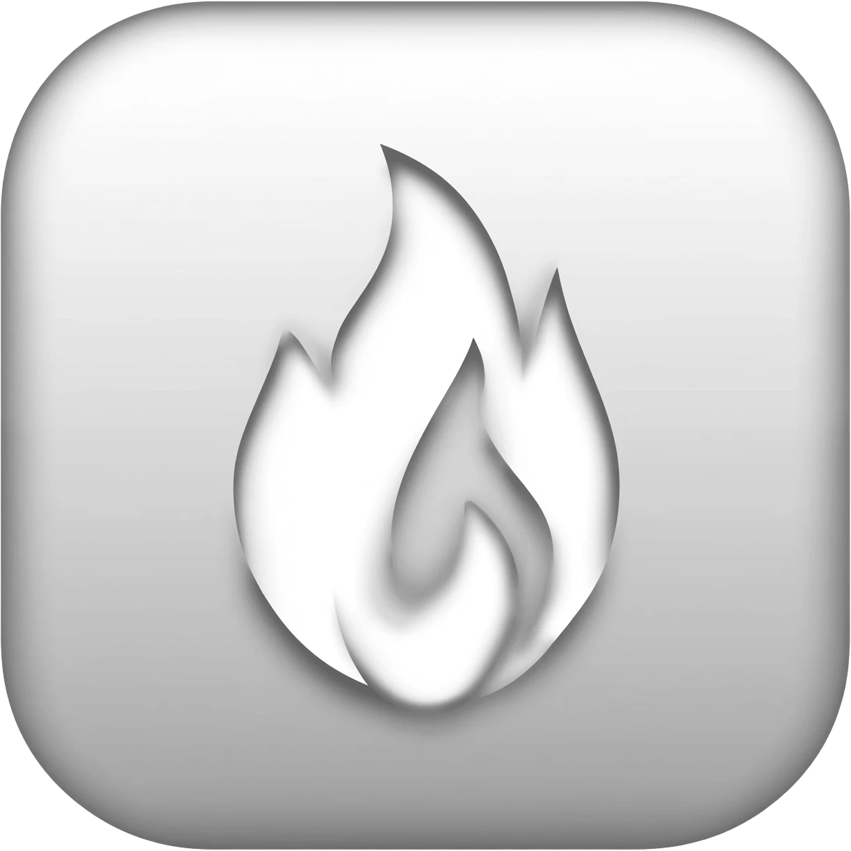 Icono de freidora y llama estilizada debajo, que sea icono en blanco, estilo outline, emoji