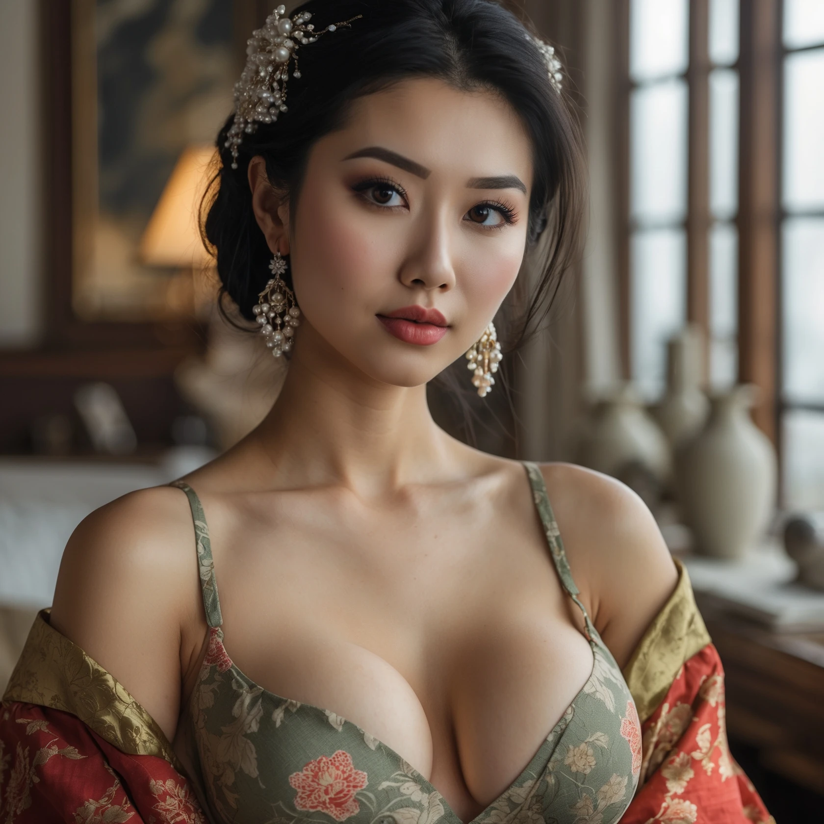 Asian woman with large breasts emoji