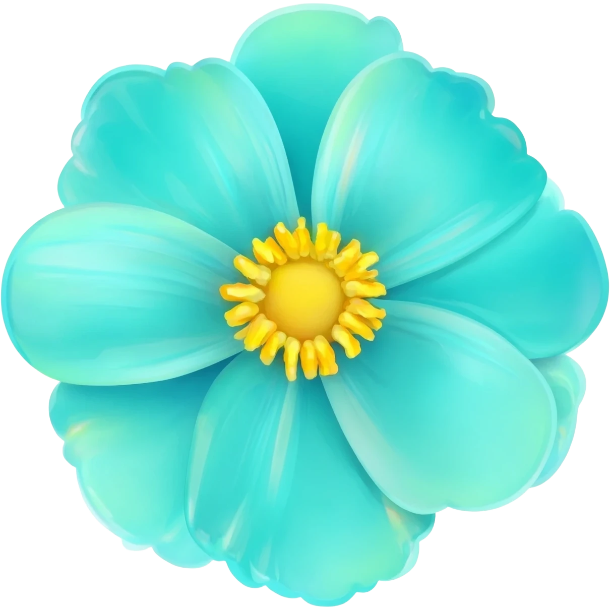 Turkuaz çiçek emoji