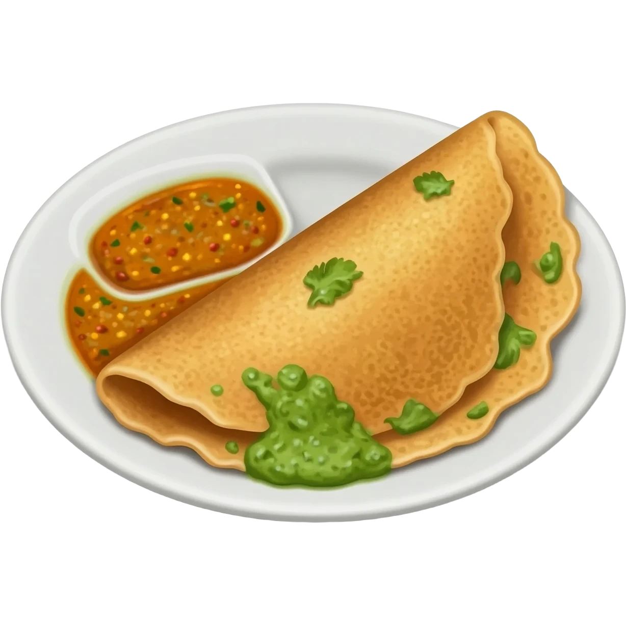 Dosa with chutney and sambar emoji