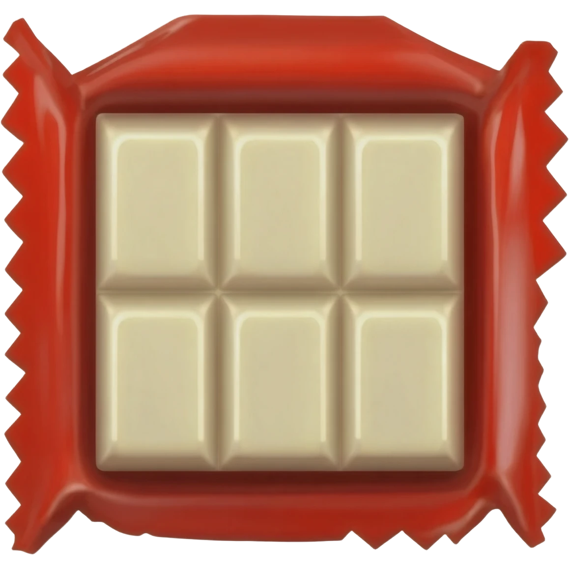 make chocolate white with 6 blocks but to be in a red wrapper emoji