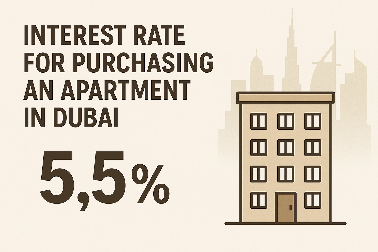Interest rate for purchasing an apartment in Dubai emoji