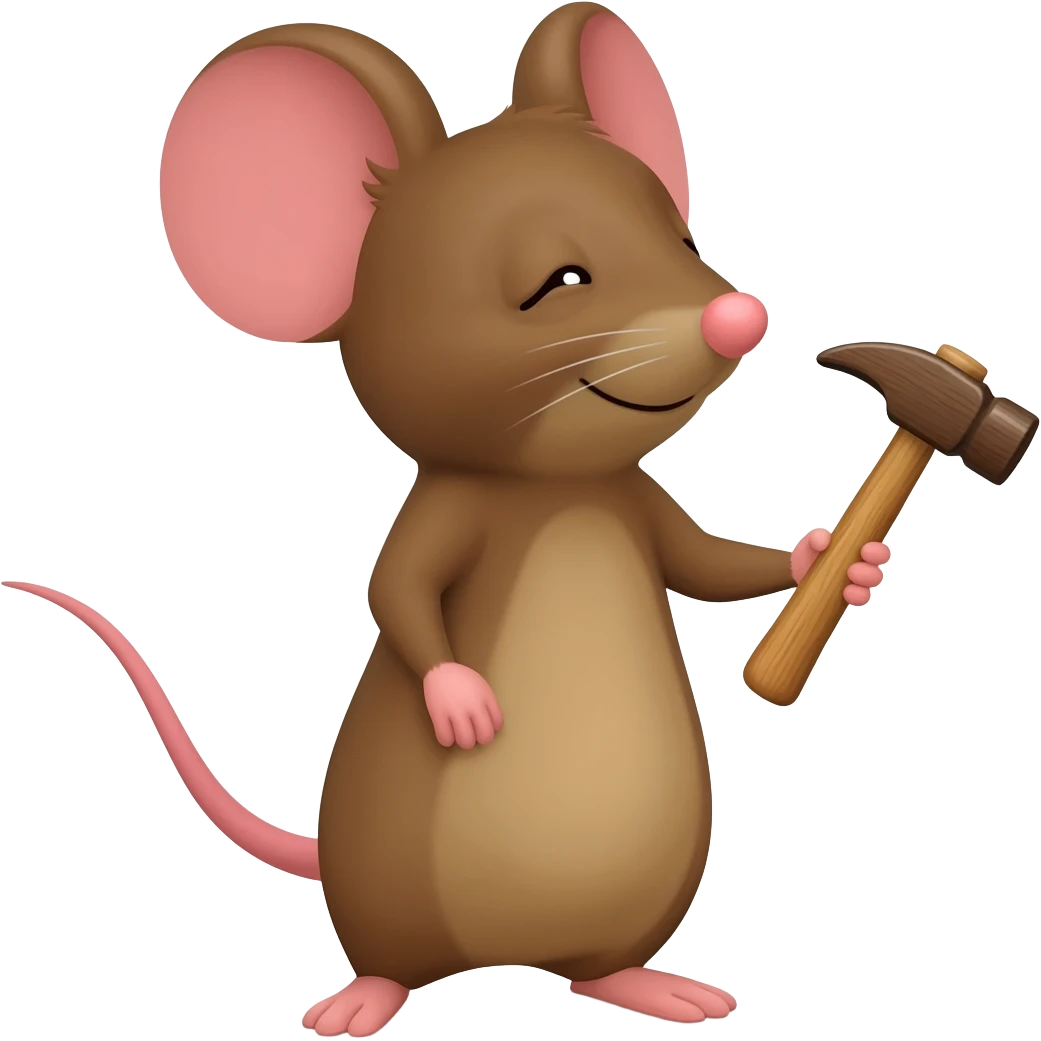 mouse with a hammer emoji