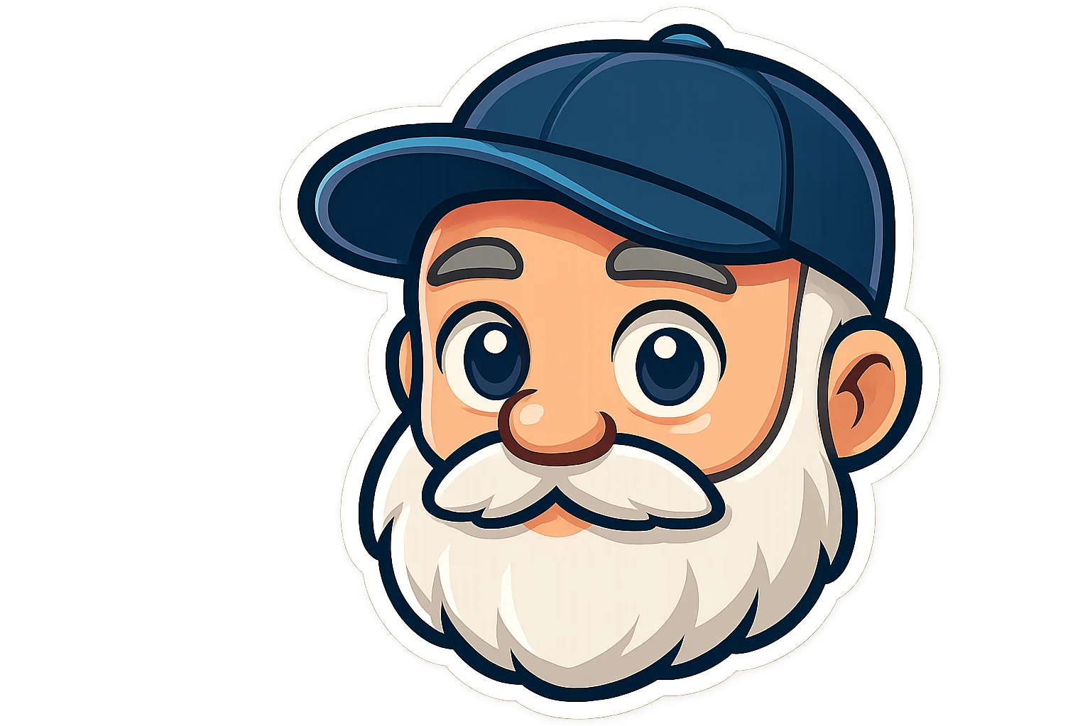 Add a baseball cap and make the beard longer, keeping the YouTube chat emoji style. emoji