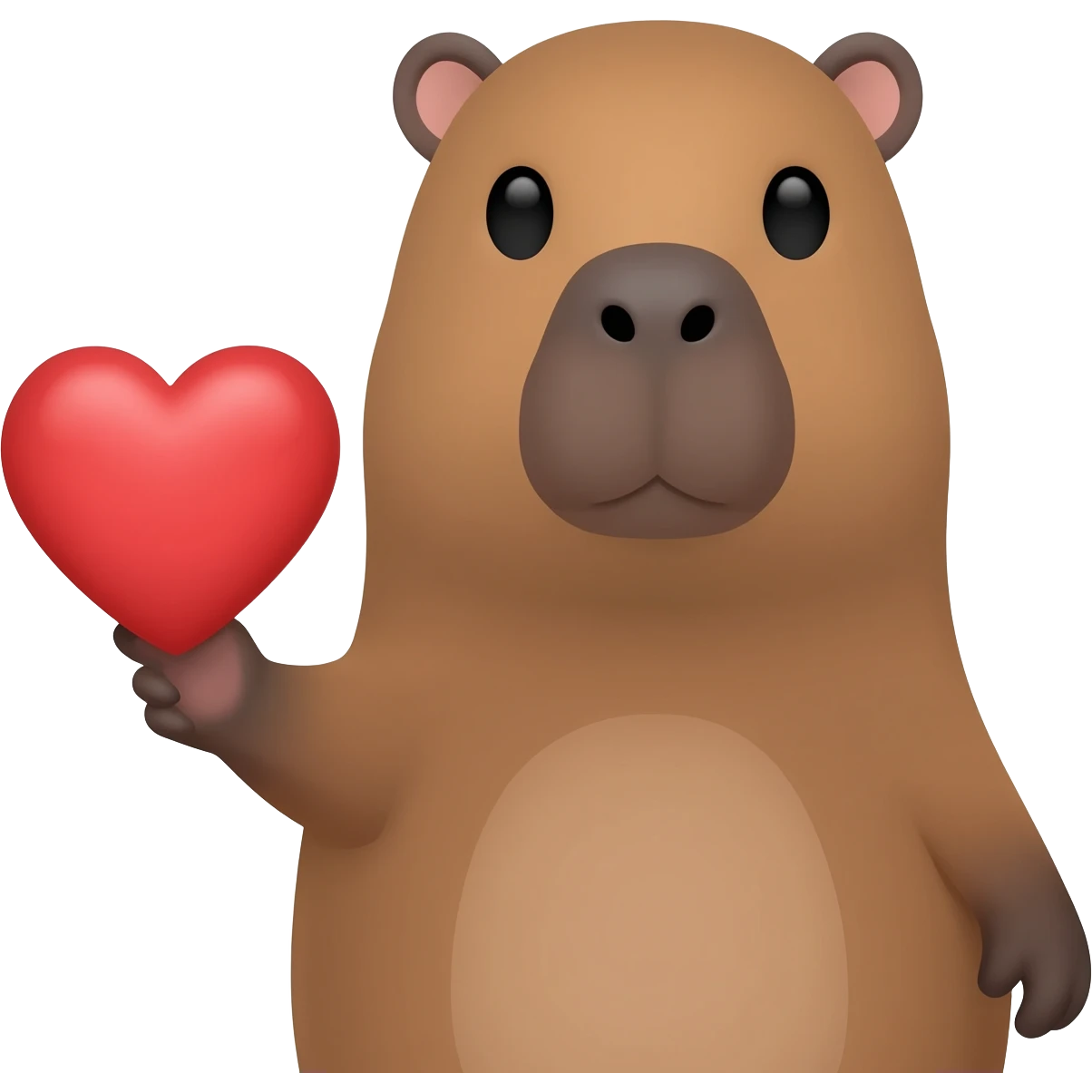 Small capybara with heart in his hand emoji