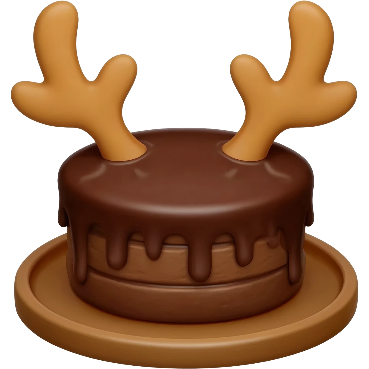 Chocolate cake with reindeer ears emoji