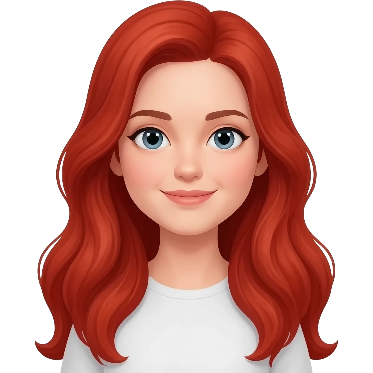 female with long red hair emoji