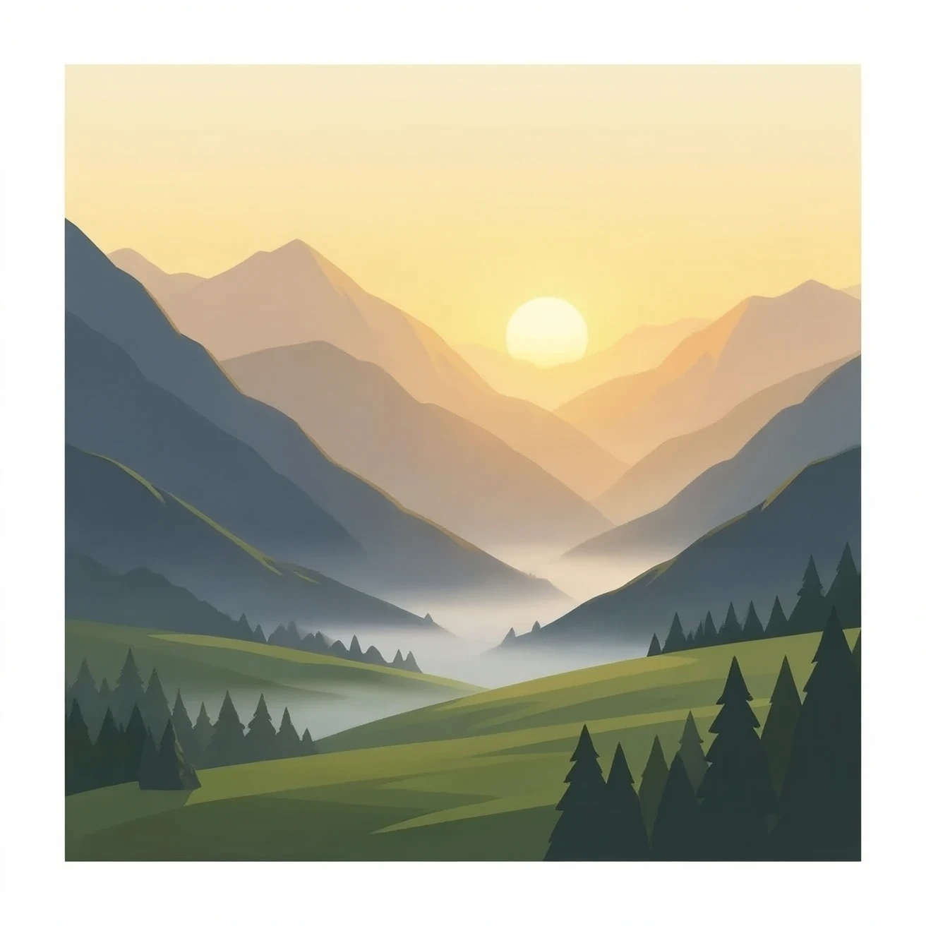sunrising between  mountain emoji