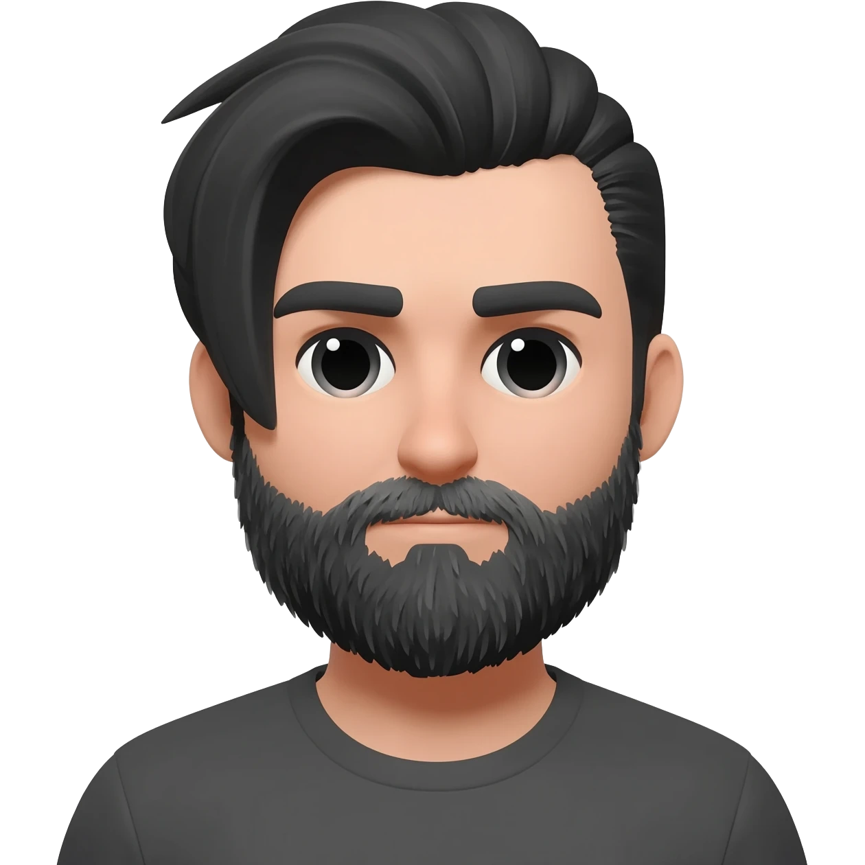 man with black and grey beard and pony tail emoji