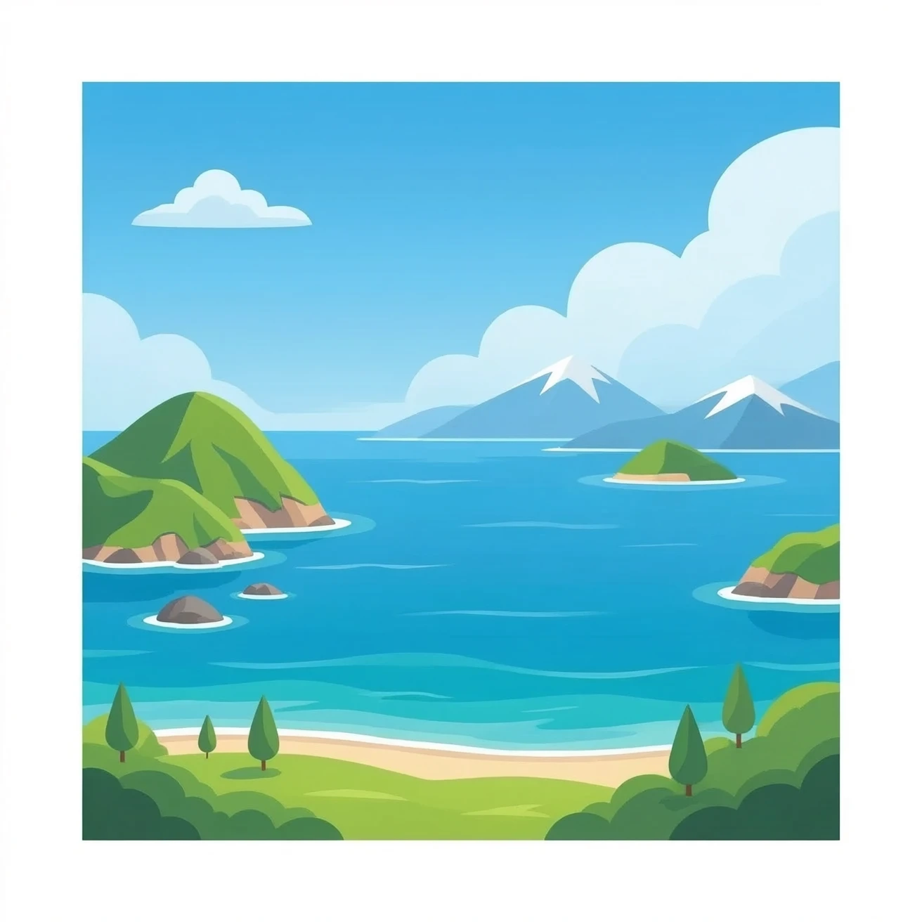 Island with beautiful sea emoji