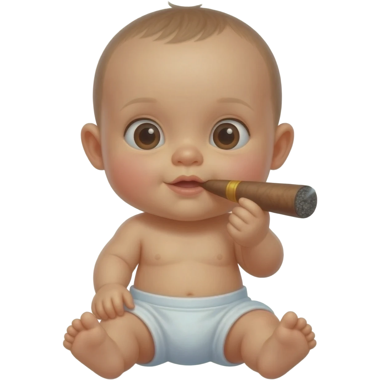 Желтый азиат младенец с папиросой emoji