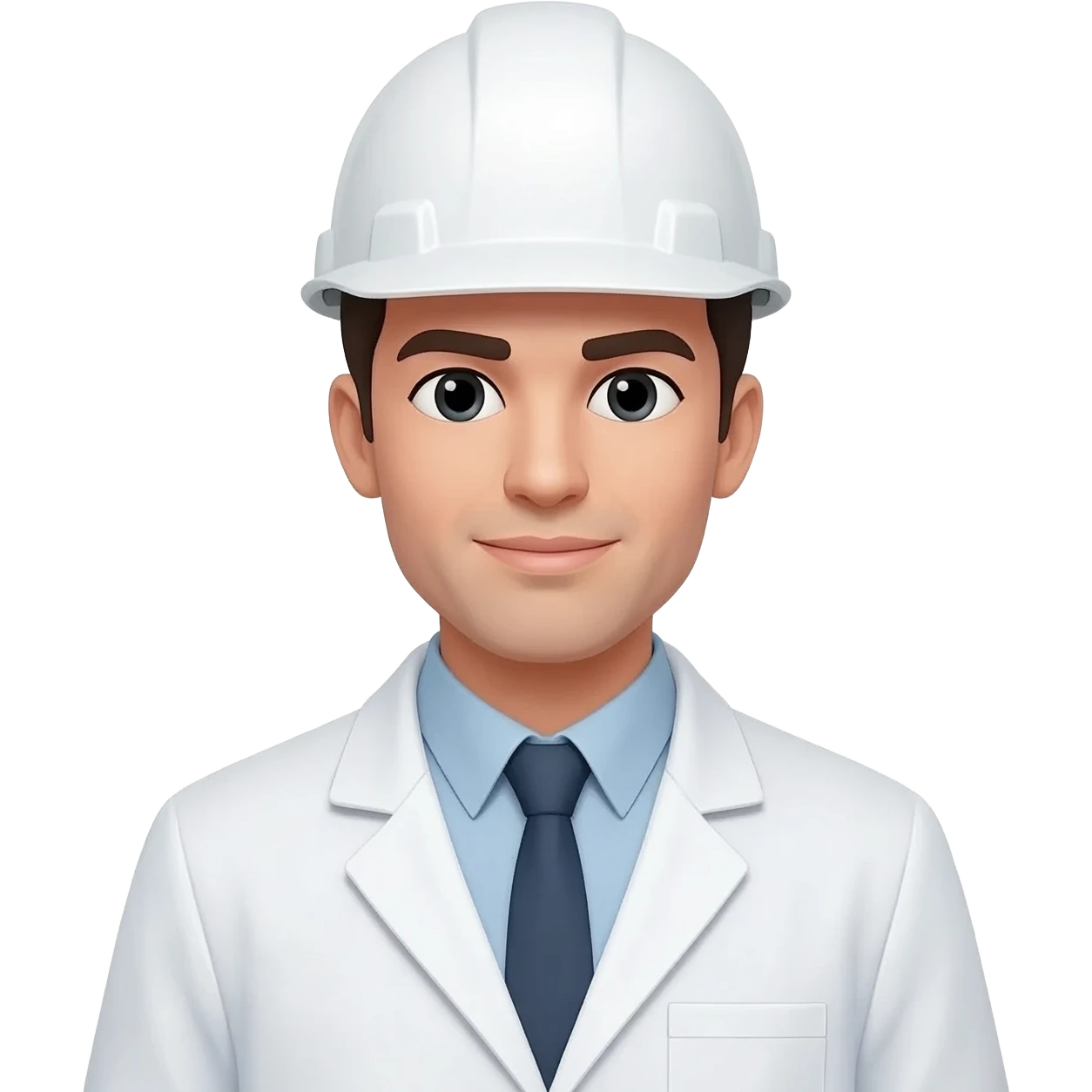 Ingeniero con casco blanco y bata emoji