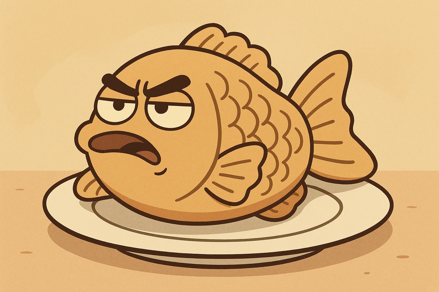 Taiyaki in his plate  emoji