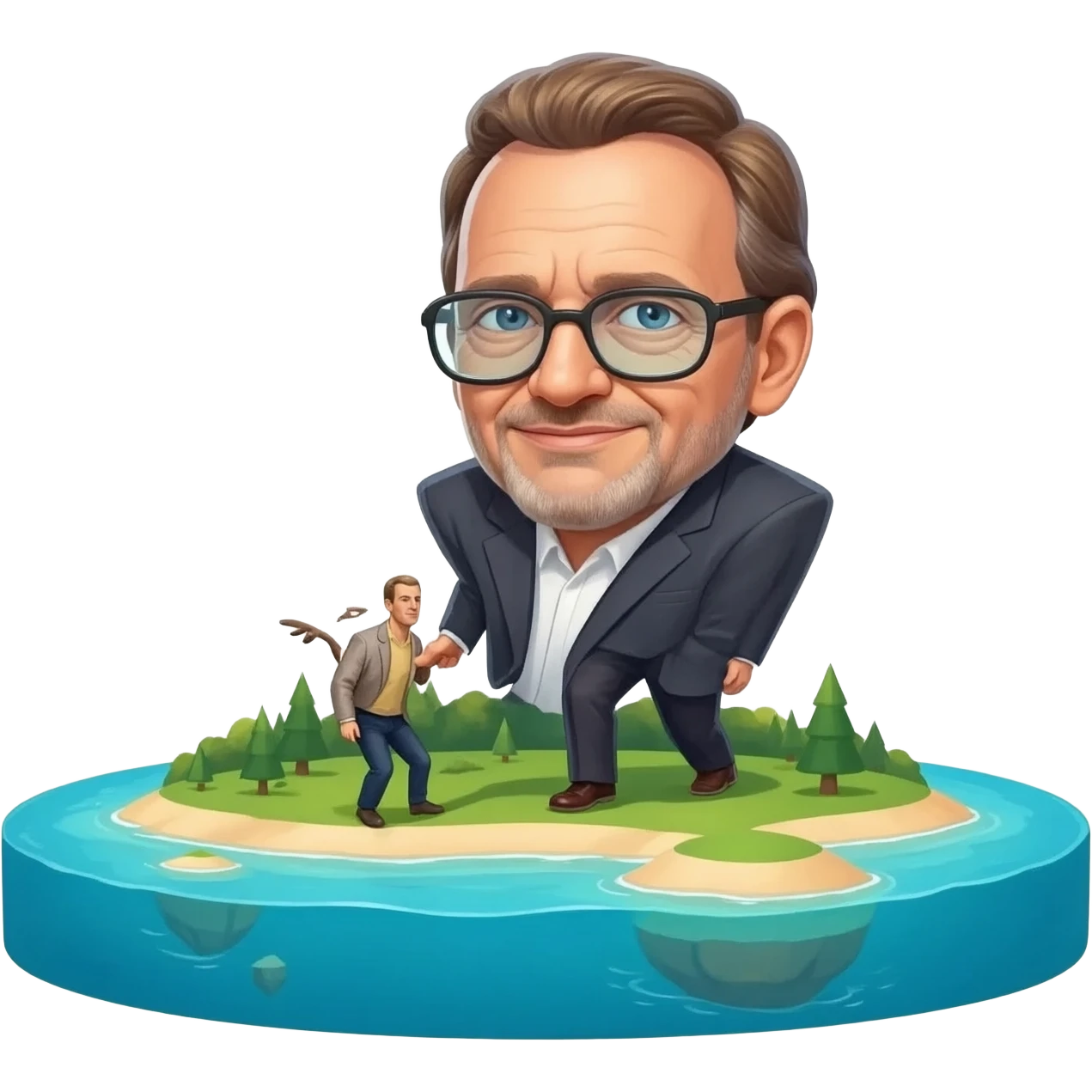 Jeffery Epstein pushing Stephen hawking onto his island emoji