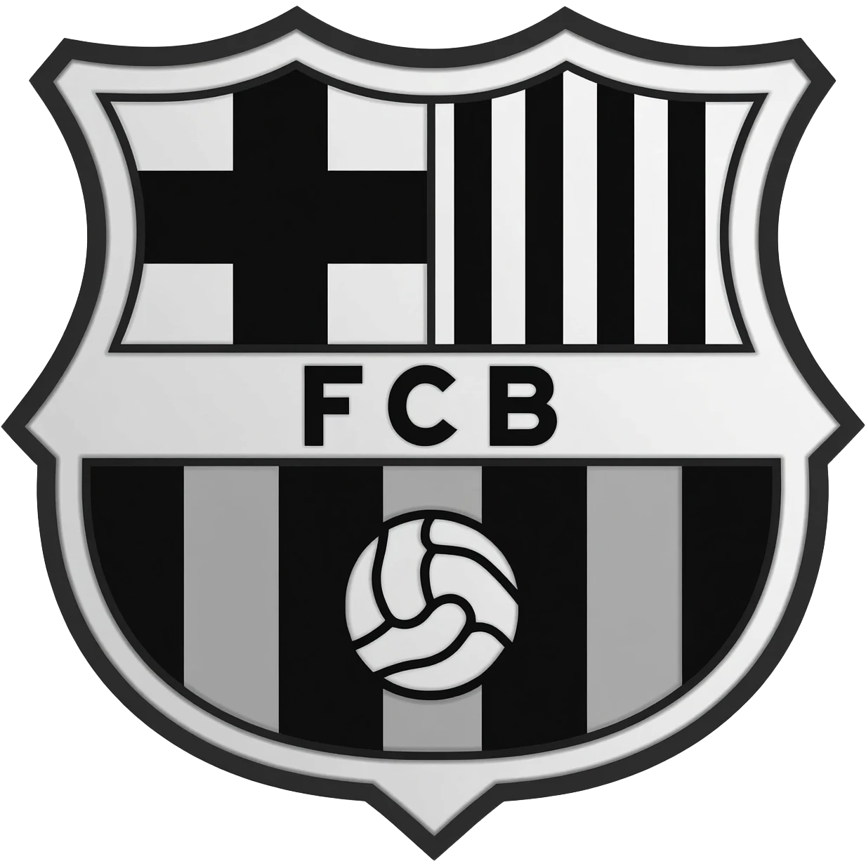 barcelona black and white logo with messi in background emoji