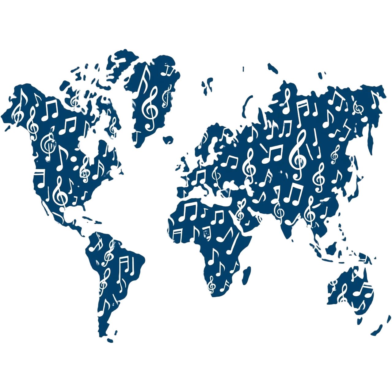 a map in the shape of musical ntoes emoji