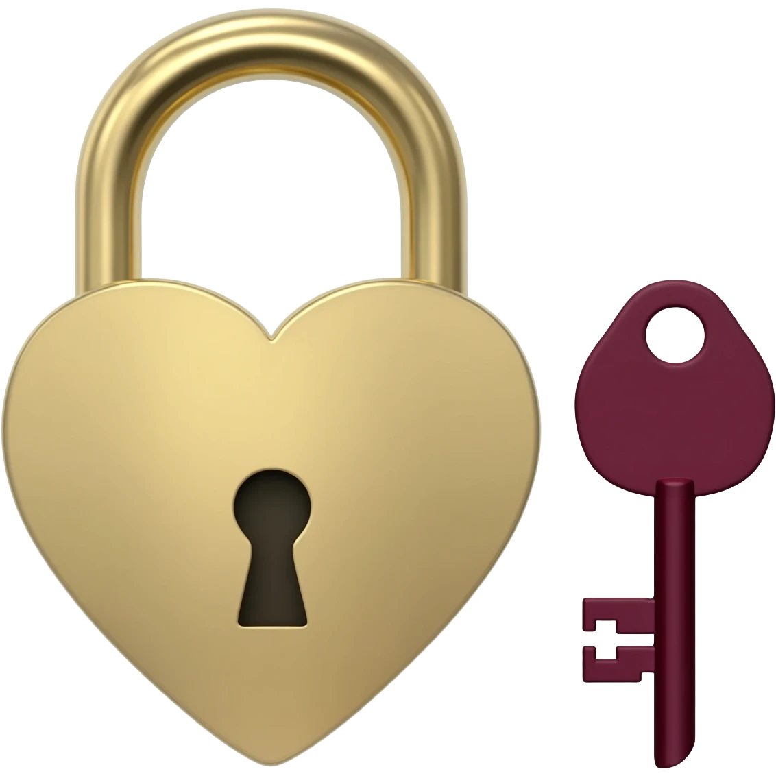 beige heart-shaped lock with key burgundy emoji