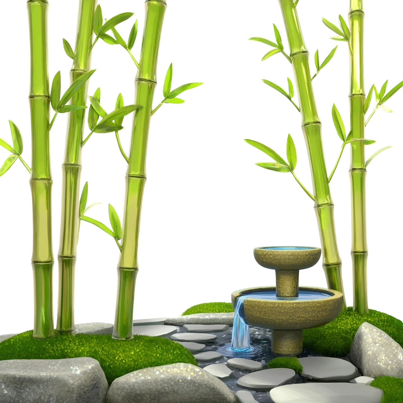 Shiny sparkly glittery beautiful elegant pretty precious divine Japanese zen garden vintage old bamboo fountain beautiful pathway aesthetic scenery  emoji