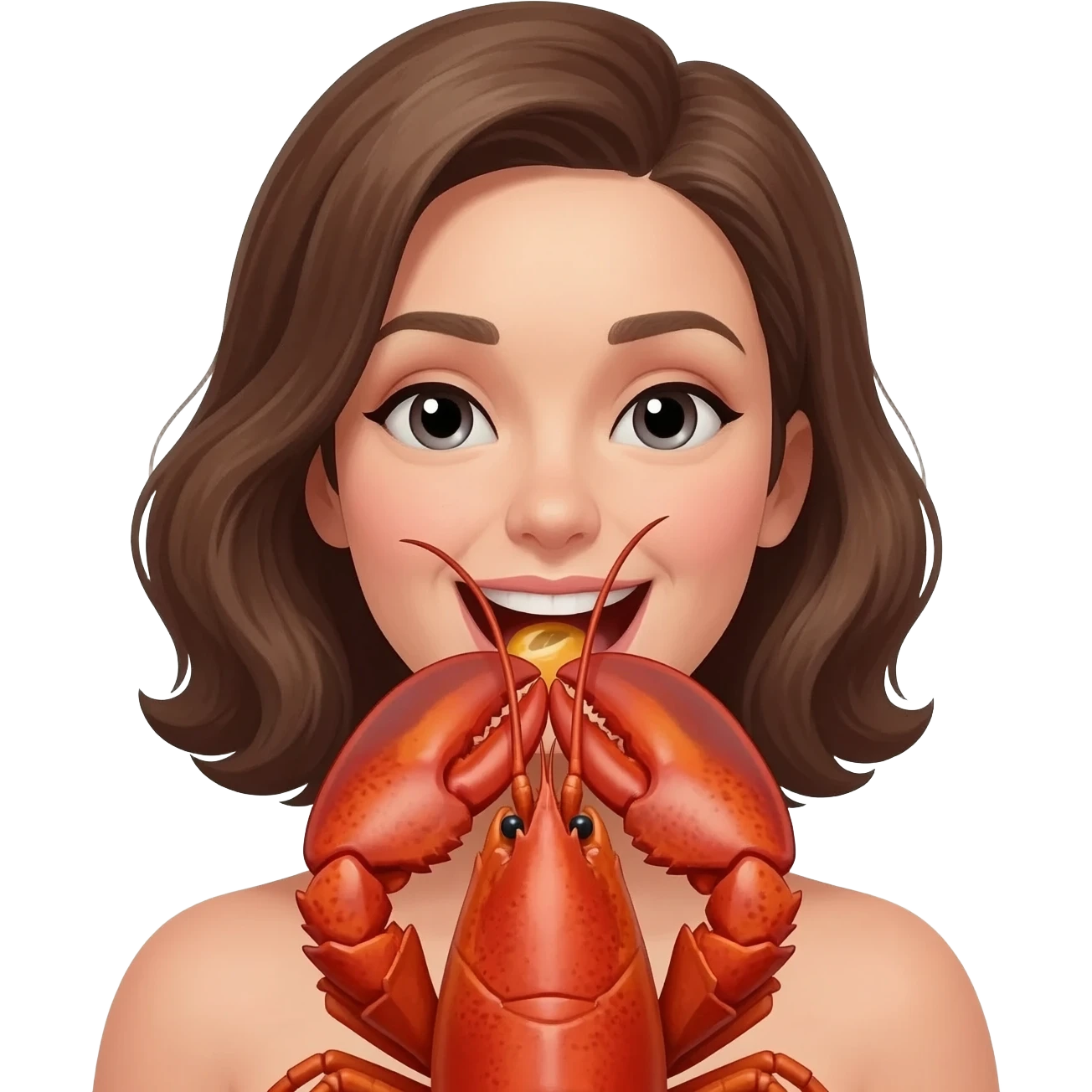 woman eating lobster emoji