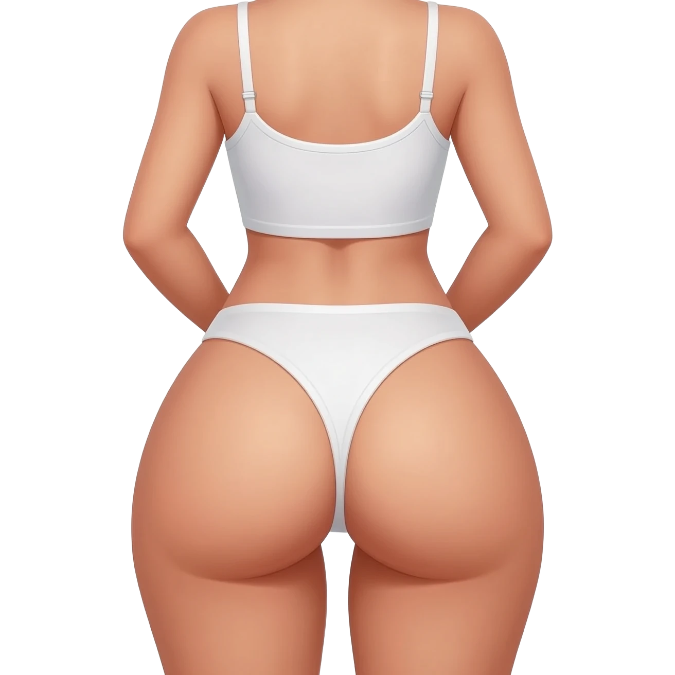 Young girl's buttocks without clothes and crop top emoji