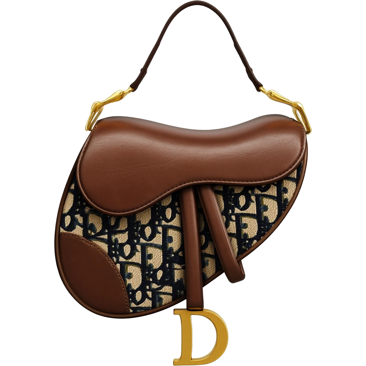 brown dior print saddle bag emoji