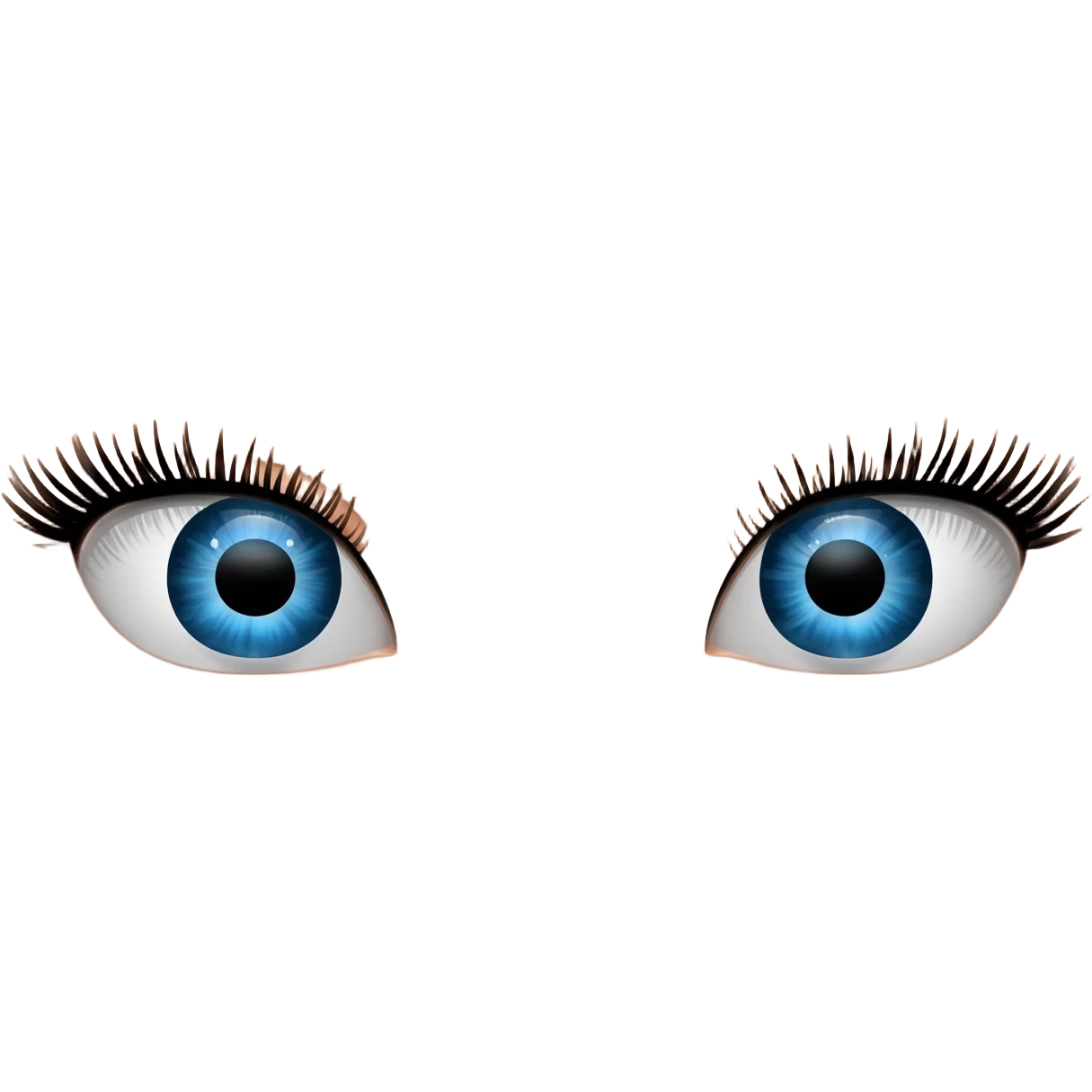 Crea un emoji de dos ojos viendo hacia la izquierda con pestañas emoji