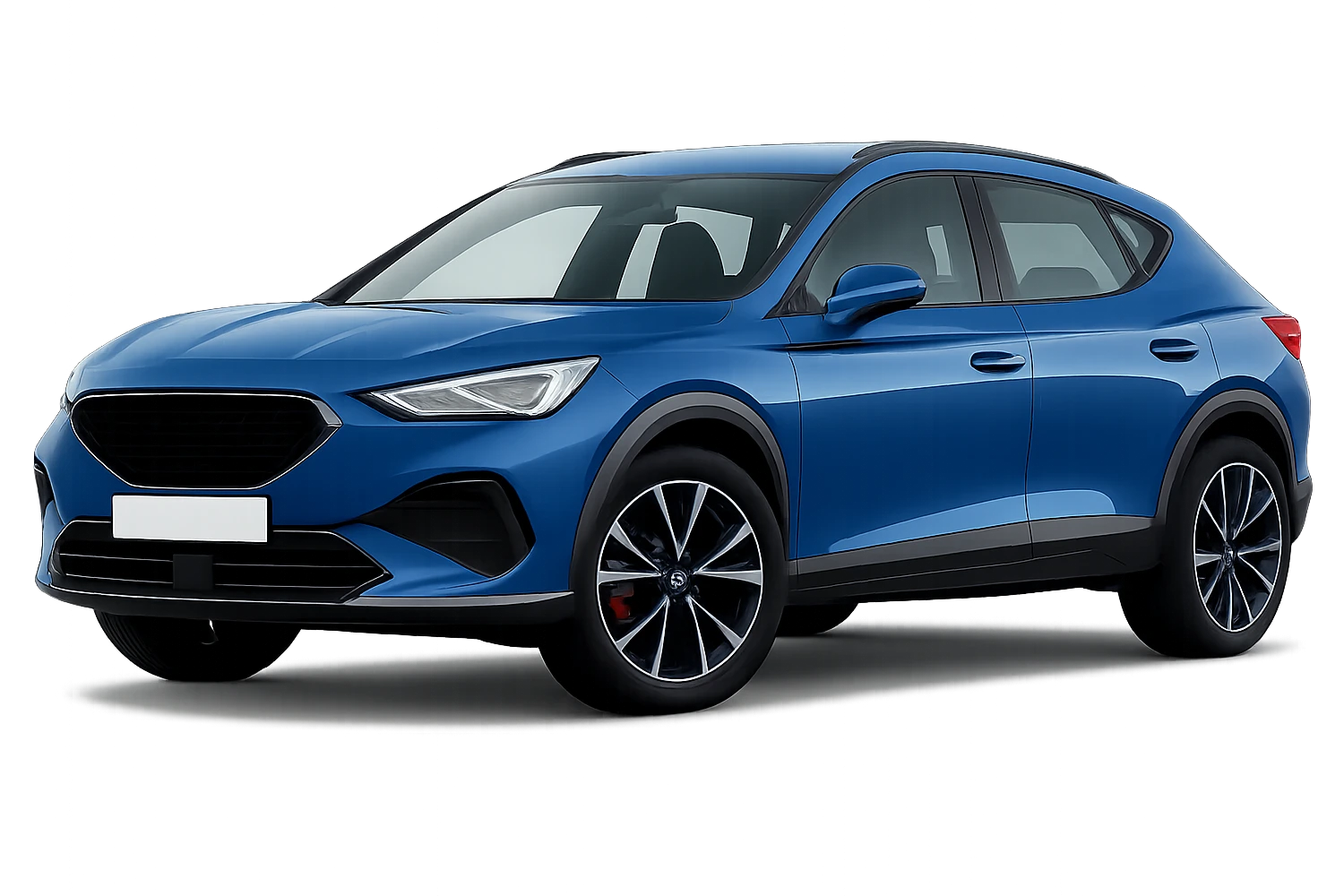 Make the car color 10% brighter while keeping the background transparent and the logo removed. Preserve all original details and style of the car in the image. emoji