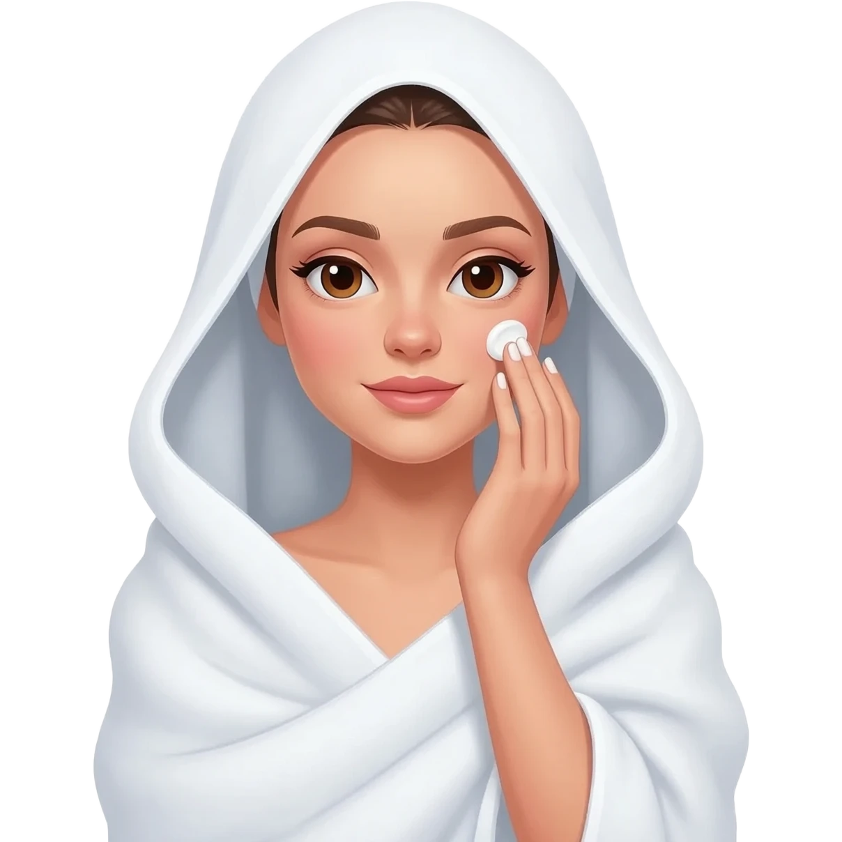 一位女孩裹着毛巾做护肤，头裹身裹，尽显女性魅力 emoji