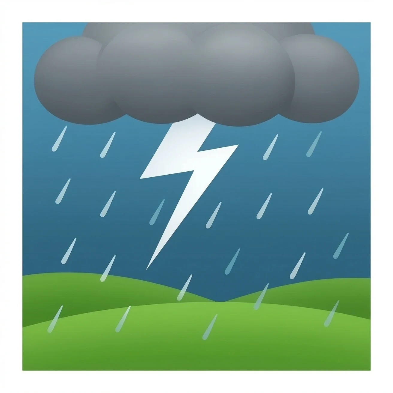 thunder and heavy rain emoji