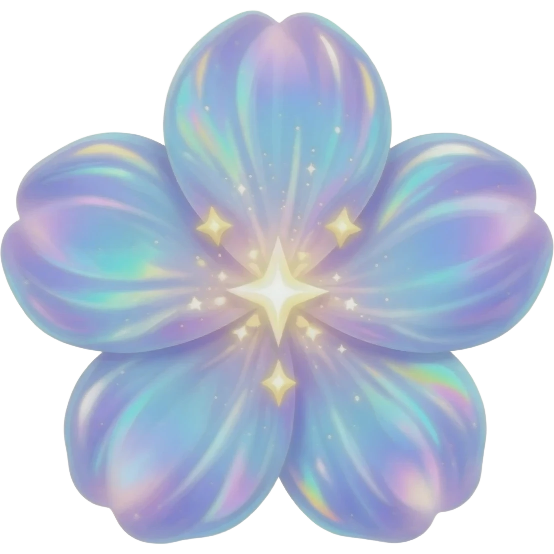 Shiny iridescent scented starry lit luminescent translucent diaphanous sparkling epic legendary aesthetic decorative floating glowing Amaura-Aurora-Aurorus-Meloetta-Palkia-Flower emoji