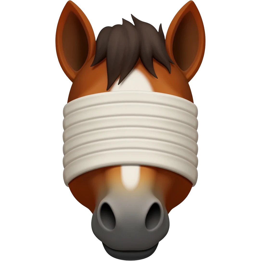 Keep this image.  Focus on the head only to capture just the horses head with the blinds. emoji