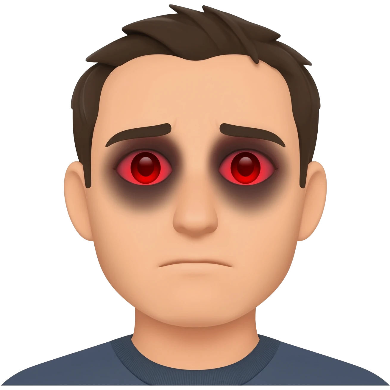 bloodshot eyes from taking a redeye flight emoji
