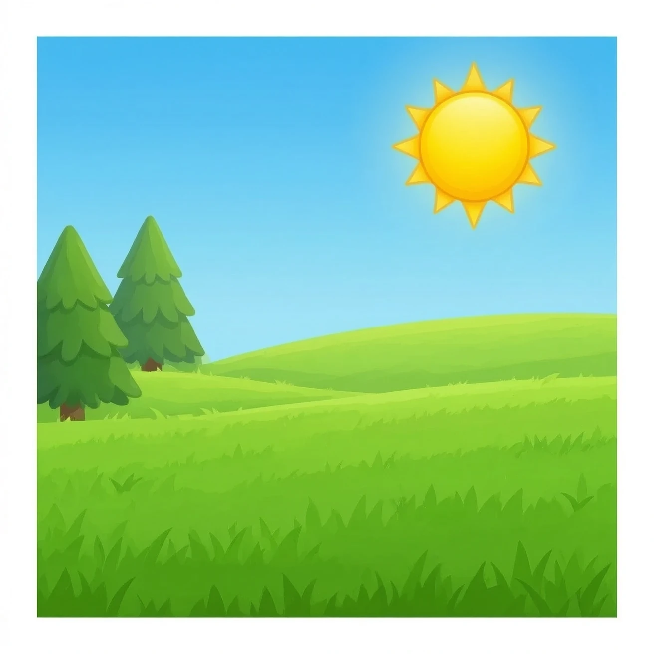 lawn and big sun emoji