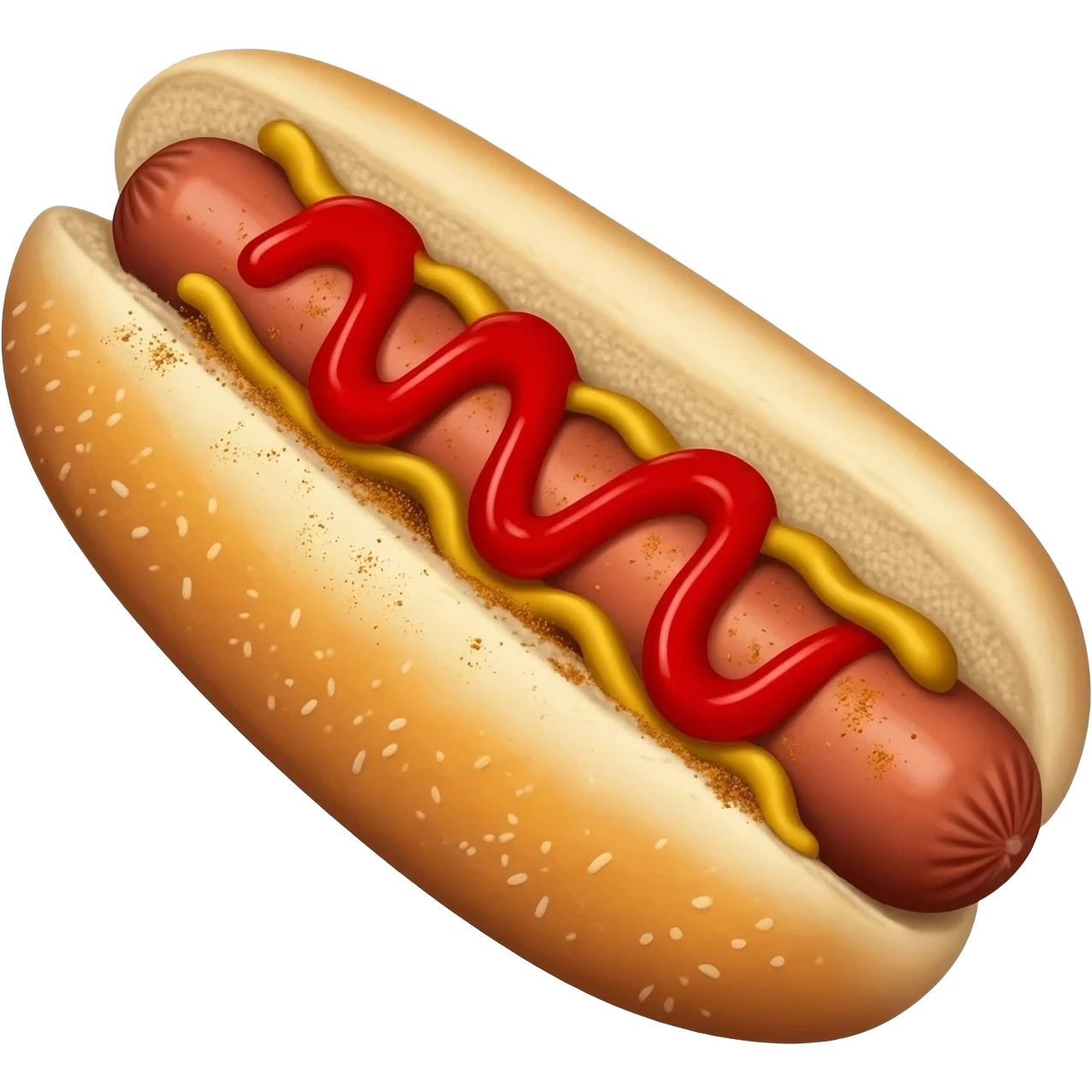 Hotdog bun sausage ketchup mustard curry powder emoji