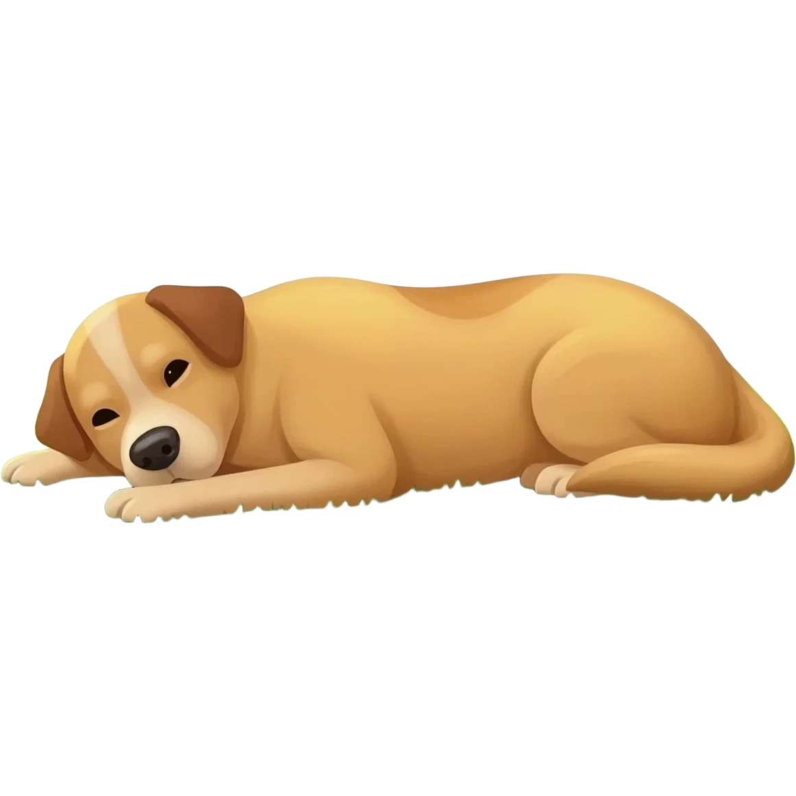 a dog that is hot in the sun on the lawn emoji