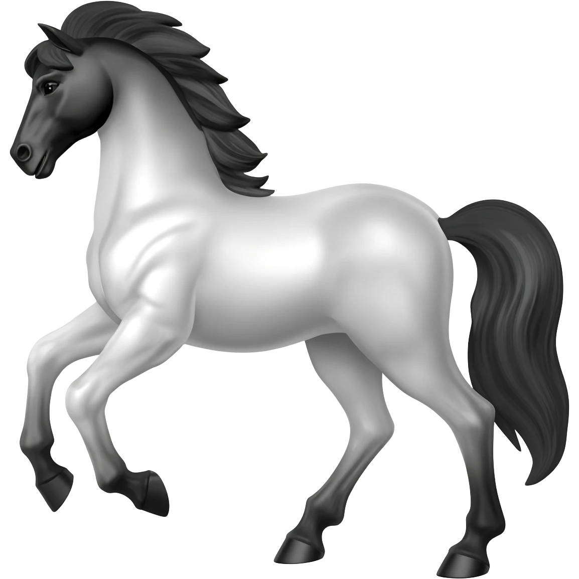 Un pegaso blanco y negro emoji