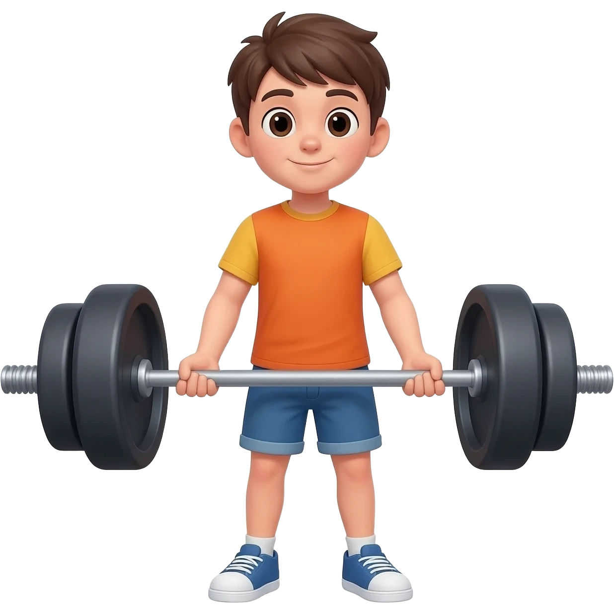 someone helping someone lift weight boy and girl teens emoji