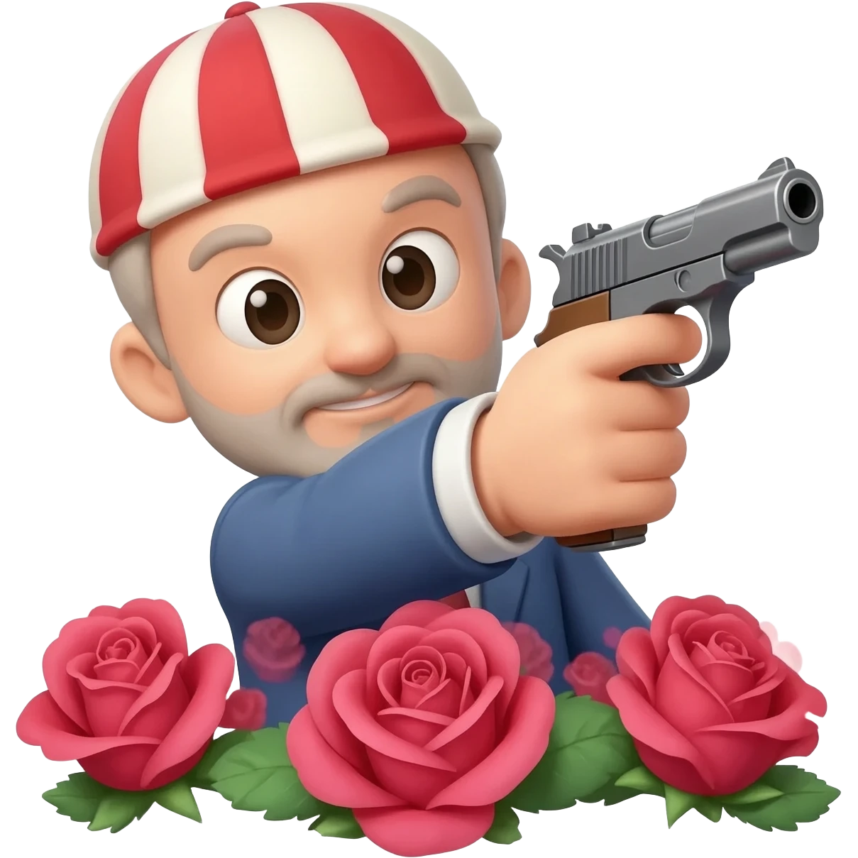 gun pointing at roses emoji emoji