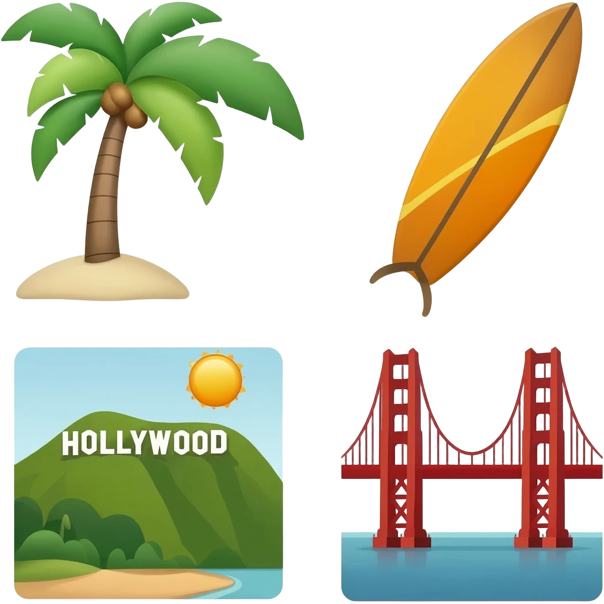 emojis that describe California vibes emoji