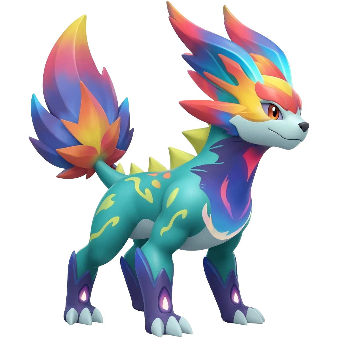 Elemental divine epic fantasy colorful exotic animesque Pokémon-Fakémon-animal-creature emoji