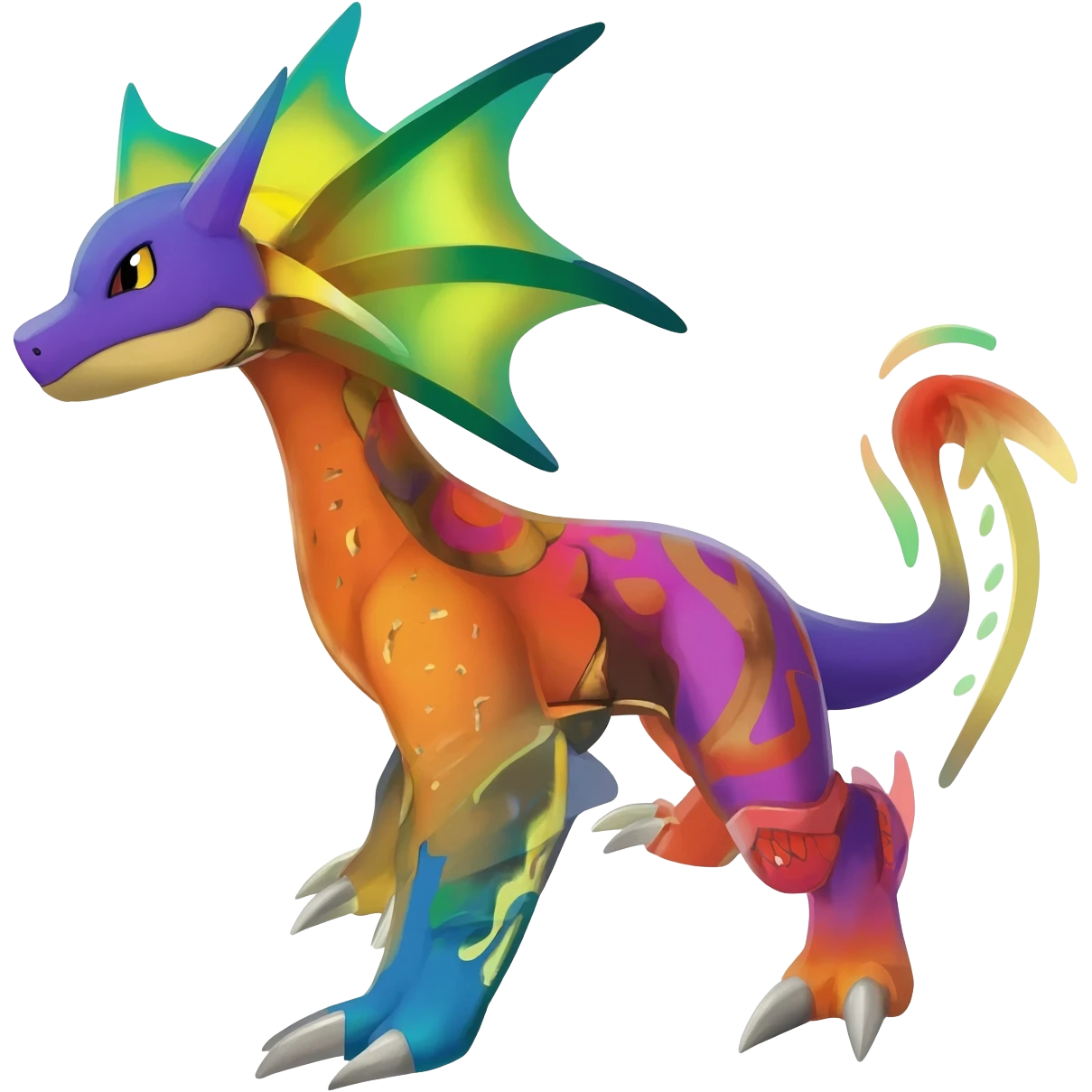Colorful Exotic Pokémon-Animal-Digimon-Monster-Beast-Fakémon-hybrid-creature (full body) emoji