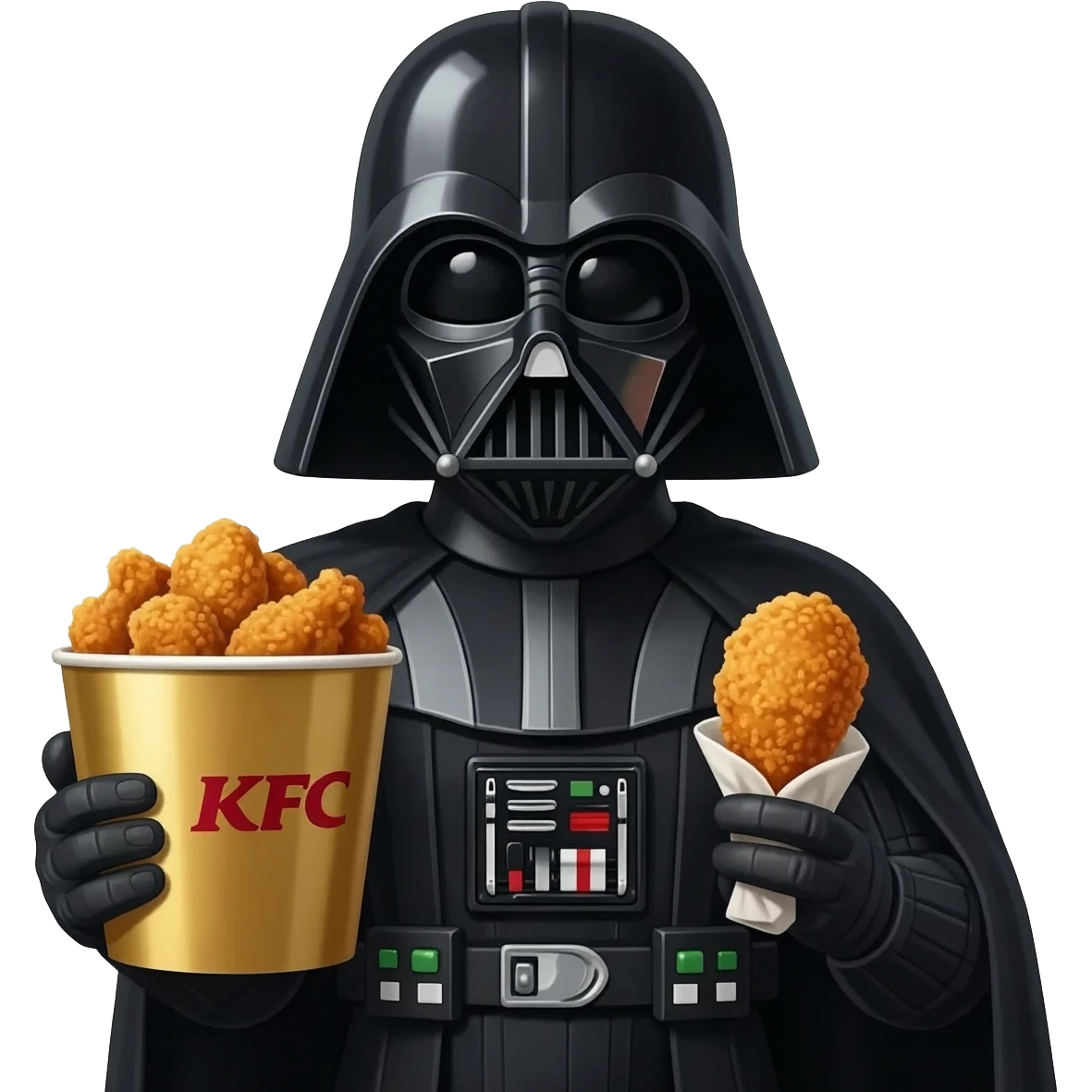 Darth Vader eating KFC food. emoji
