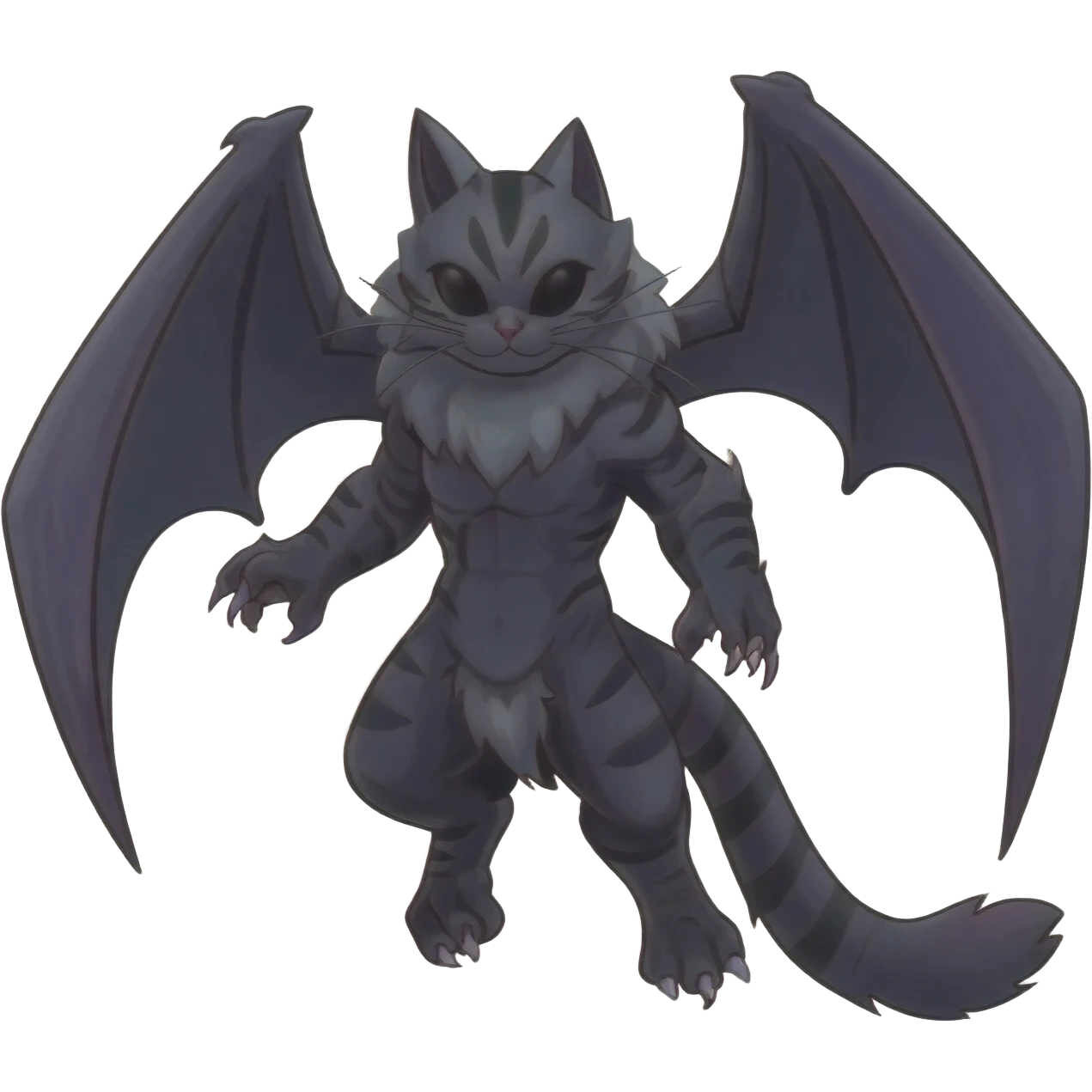 dark edgy dull pointy edgy Noivern-Noibat-Purloin-Torracat-Lykoi-Caracal-bat-cat-Fakemon-fusion-hybrid-creature emoji