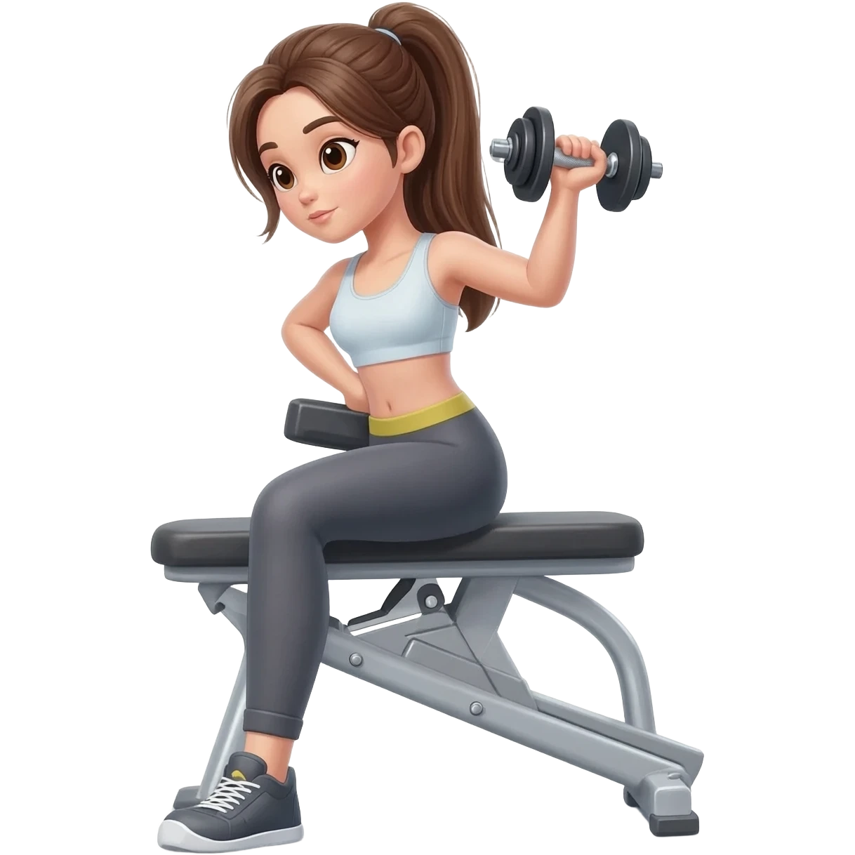 Girl lifting dumbbells emoji