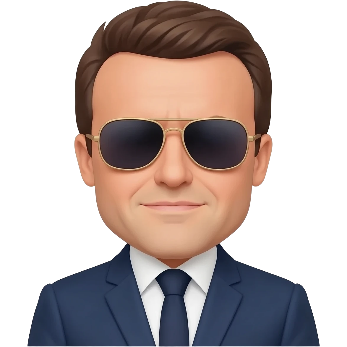 Crée une emoji de Macron avec ses lunettes de soleil emoji