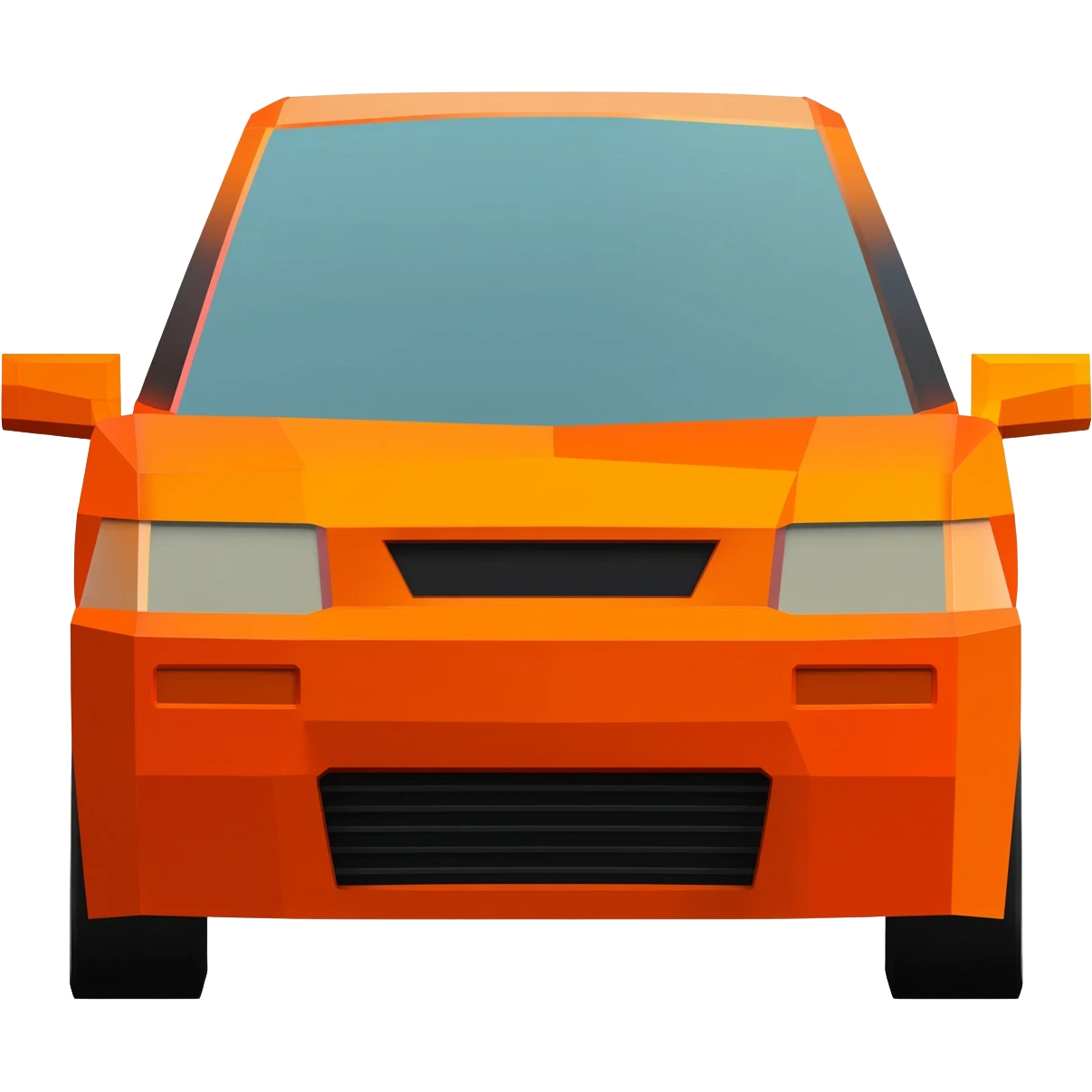 Create a orange lowpoly car at the front emoji