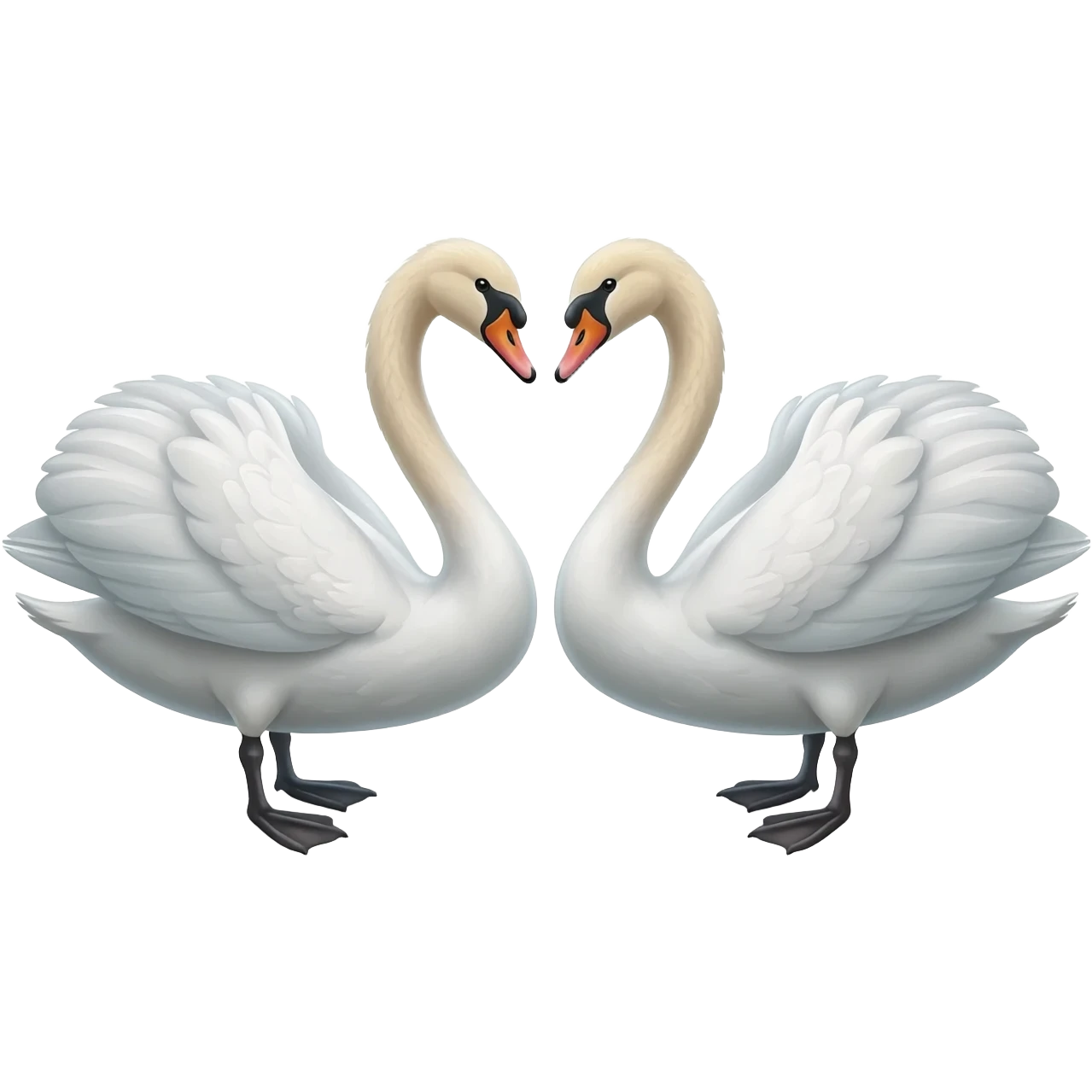 2 swan face to face emoji